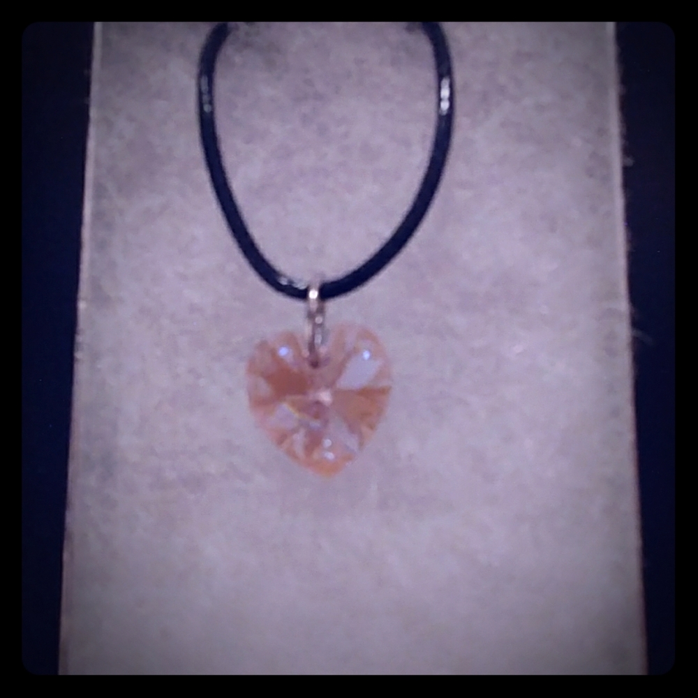 Snowberry Purple Crystal Heart Necklace